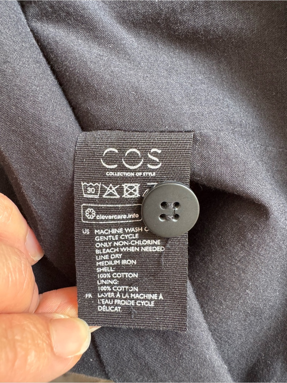 COS Black Zip-Front Bomber Coat, Size US2 - Picture 9 of 10